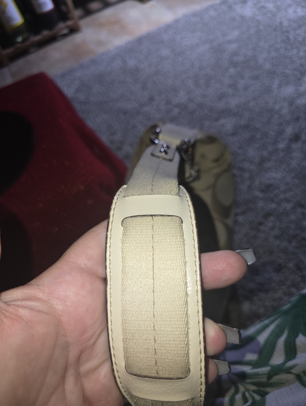 Coach Signature Stripe Hobo Handbag In Preloved Condition - Picture 9 of 13